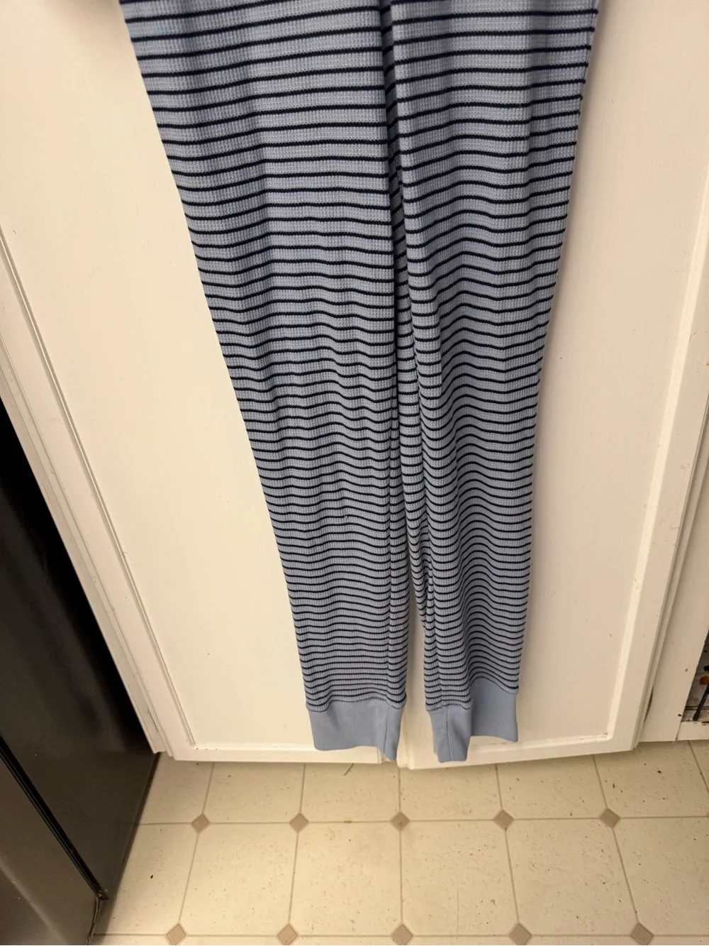 Jockey Light Gray and Black Striped Knit Top